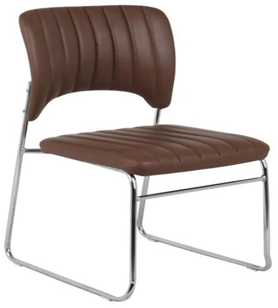 Καρέκλα Venus ΕΟ554,3W Χρώμιο/Pu Καφέ 50x56x84cm Σετ 4τμχ
