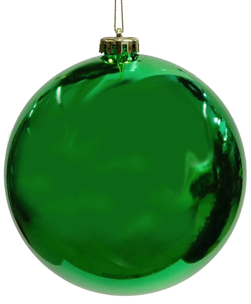JK Home Décor - Μπάλα Πλαστική Πράσινη Γυαλίστερη 20cm