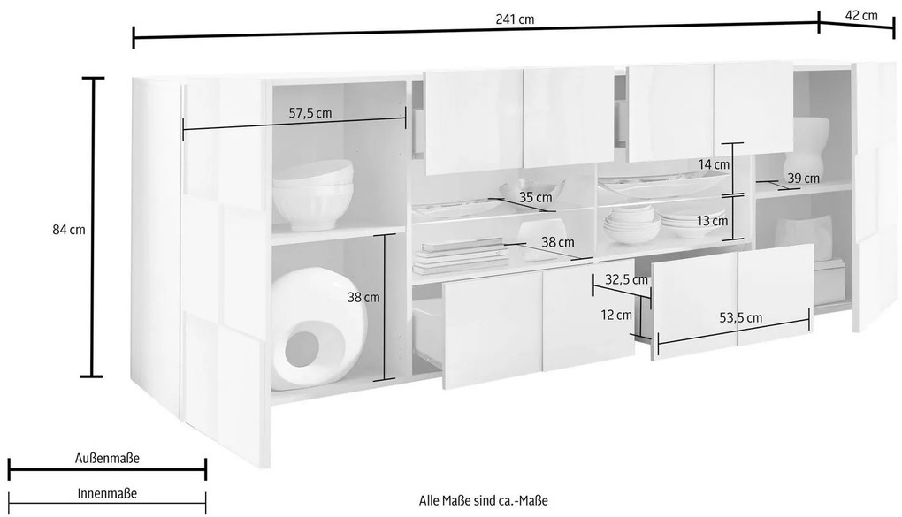 Έπιπλο Τηλεόρασης Λευκό 121x43x57