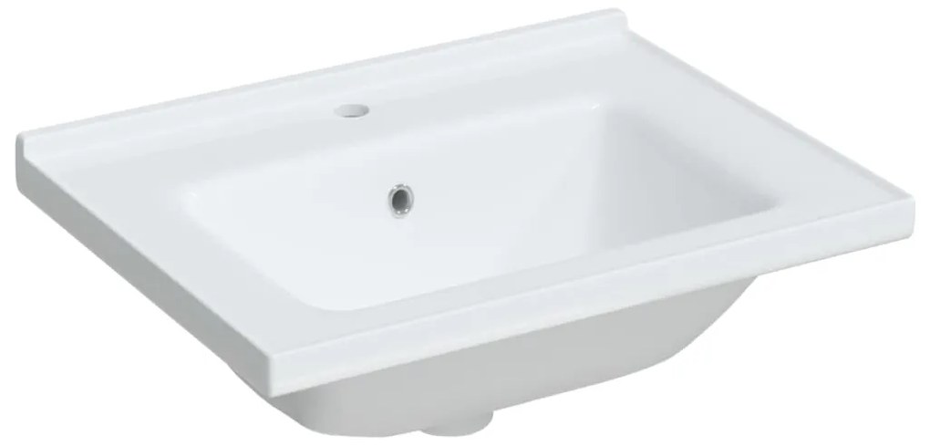 vidaXL Νιπτήρας Μπάνιου Ορθογώνιος Λευκός 61 x 48 x 19,5 εκ. Κεραμικός