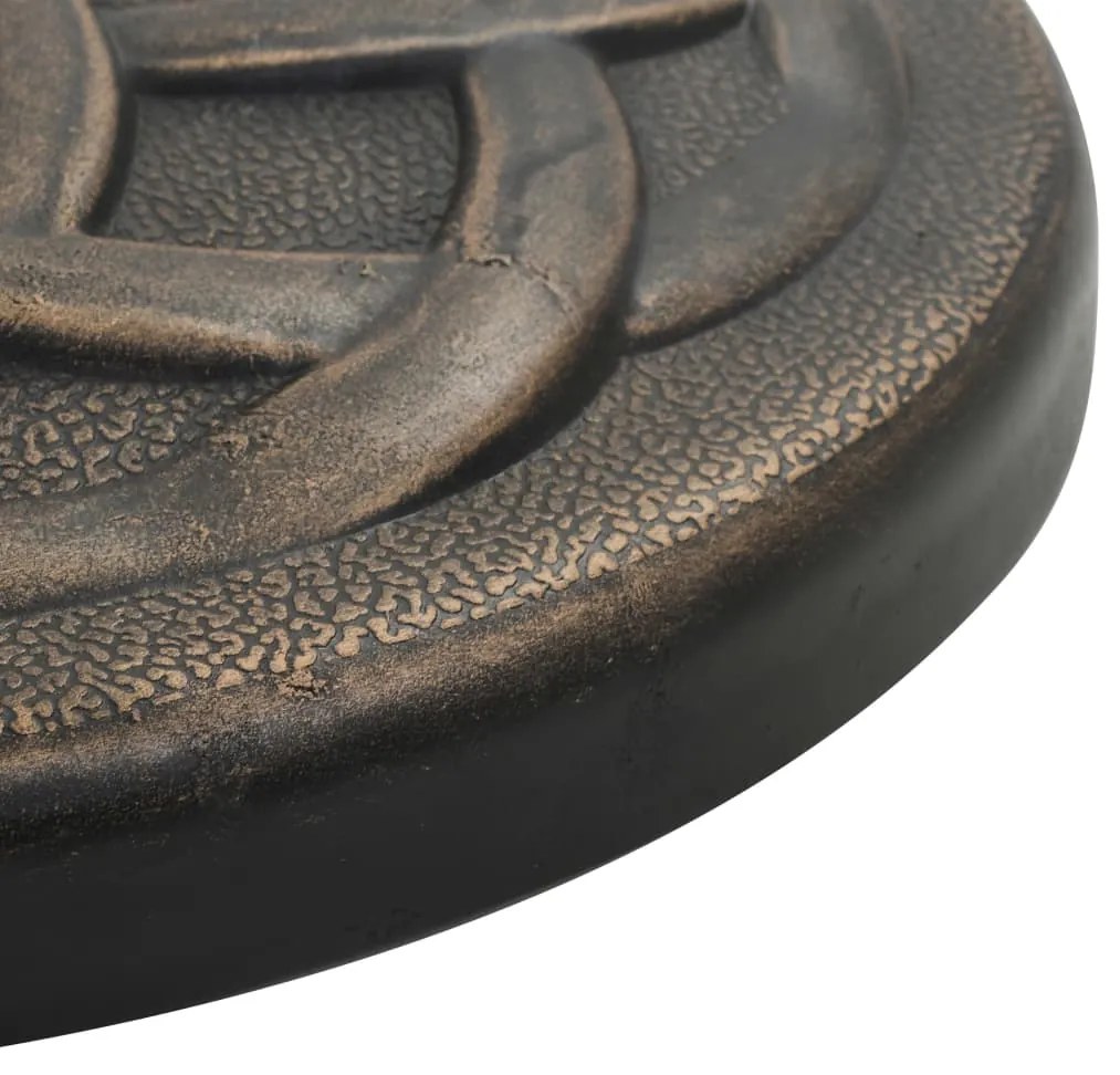 vidaXL Βάση Ομπρέλας Στρογγυλή Μπρονζέ 19 κ. από Συνθετική Ρητίνη