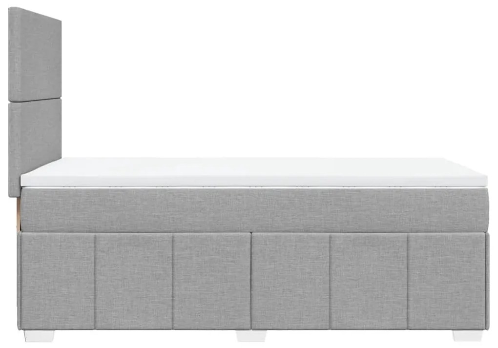 Κρεβάτι Boxspring με Στρώμα Ανοιχτό Γκρι 80x200 εκ. Υφασμάτινο - Γκρι