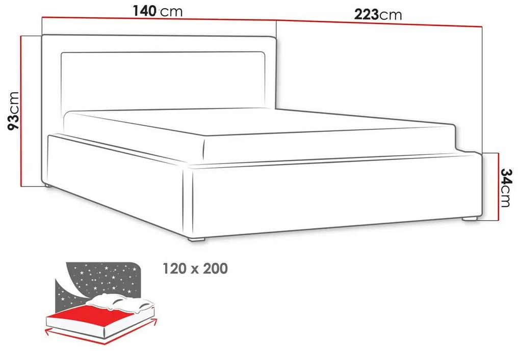 Κρεβάτι Pomona 102, Μονόκλινο, Τυρκουάζ, 120x200, Ταπισερί, Τάβλες για Κρεβάτι, 140x223x93cm, 75 kg | Epipla1.gr