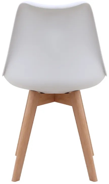 Καρέκλα τραπεζαρίας Viva Megapap PP - PU λευκό - ξύλινο φυσικό πόδι 48,5x54x80εκ.