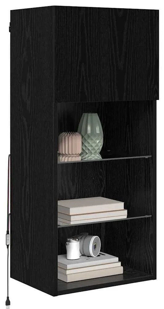 vidaXL Κρεμαστός θρανίο τηλεόρασης Μαύρη Οξυά 40,5 x 30 x 90 εκ