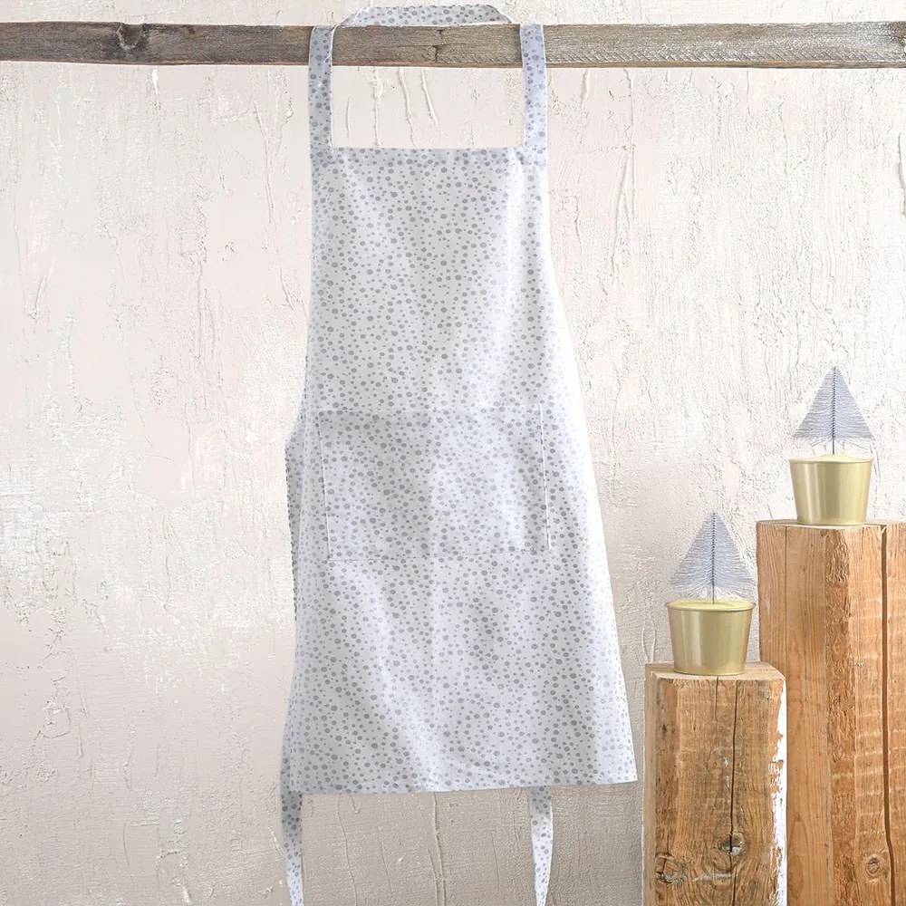 Ποδιά Ολόσωμη Feliz White-Grey Ρυθμός 60x85cm 100% Βαμβάκι