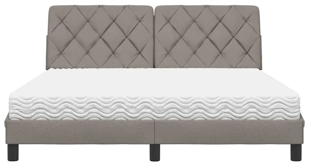 vidaXL Κρεβάτι Taupe 160x200 εκ. Υφασμάτινο