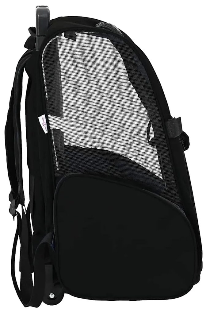 vidaXL Καρότσι Κατοικίδιων 3 σε 1 Μαύρο Ύφασμα Oxford 48x32x57 εκ.