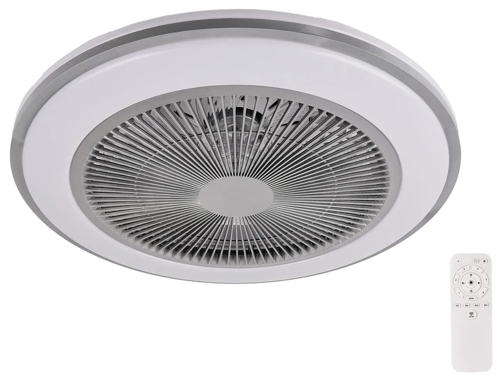 Adeleq Ανεμιστήρας Οροφής UFO Φ48.5cm 20W 230V CCT LED 56W Με Τηλεχειριστήριο Ασημί 18-56