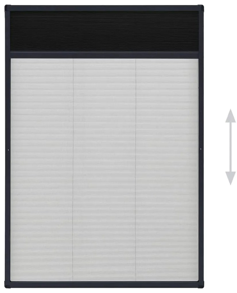 vidaXL Σήτα Παραθύρου Πλισέ Ανθρακί 80 x 120 εκ. από Αλουμίνιο