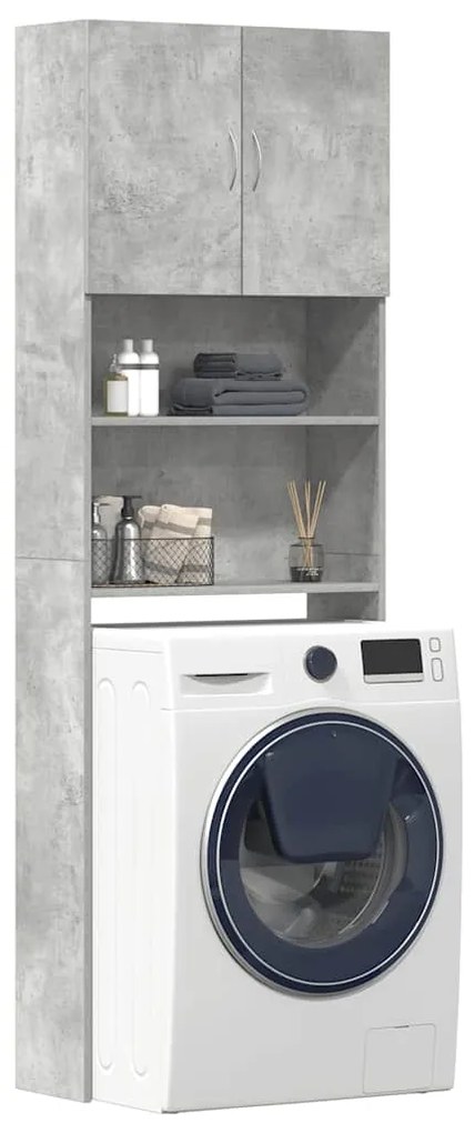 Ντουλάπι πλυντηρίου ρούχων Μπετόν Γκρι Ξύλινη κατασκευή