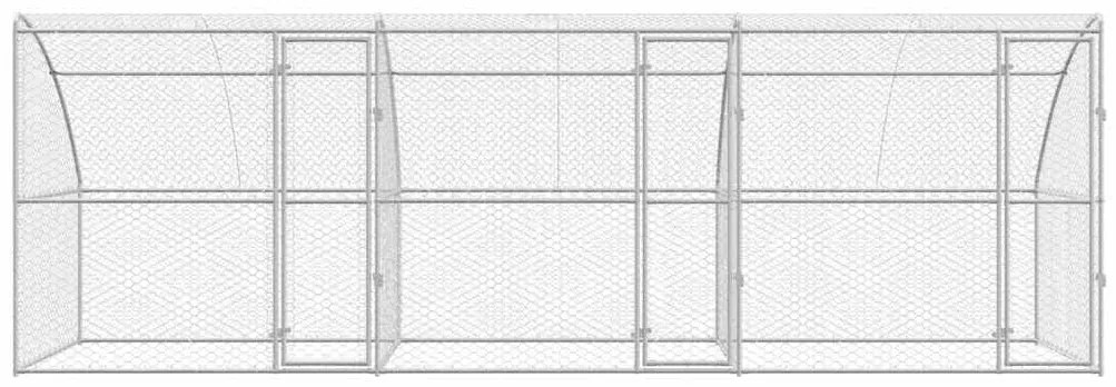 vidaXL Κλουβί Σκύλου με αποθήκευση 3 pcs Ασημί 6 x 2 x 2 m Ατσάλι
