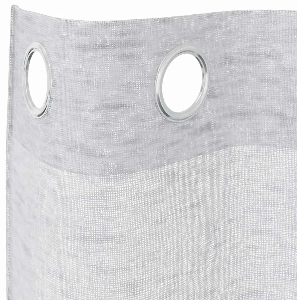 vidaXL Κουρτίνες με κουρτίνες 2 pcs Ανοιχτό γκρι 140x175cm Πολυεστέρας