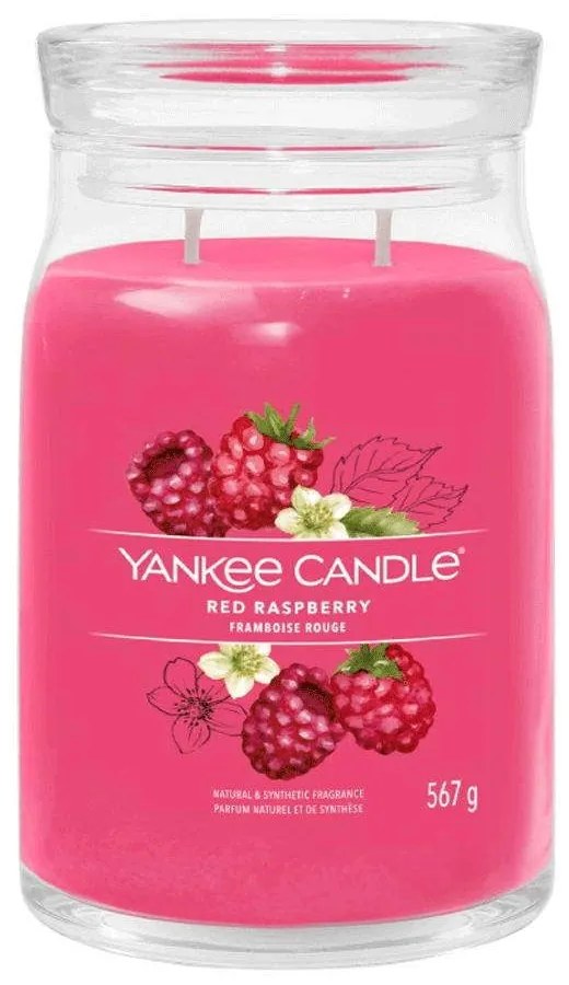 Αρωματικό Κερί Signature Red Raspberry Large 1701375E 9,3x15,7cm Fuchsia Yankee Candle