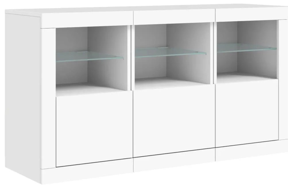 vidaXL Μπουφές με LED Λευκός 123 x 37 x 67 εκ.