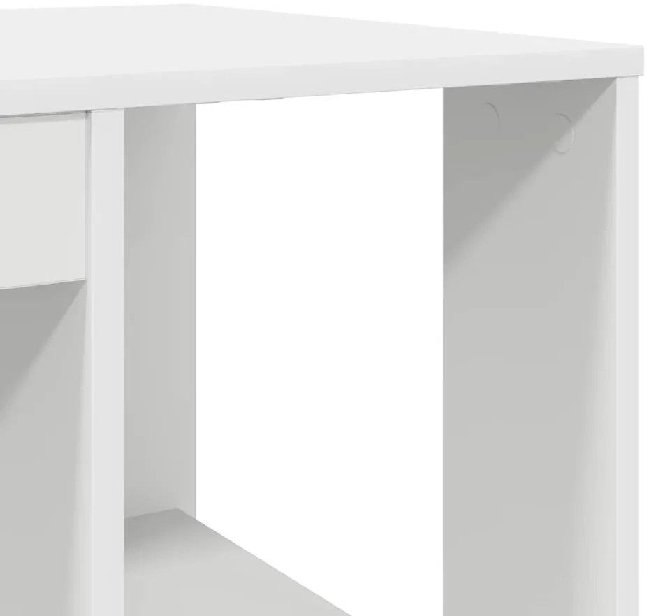 vidaXL Γραφείο με Αποθήκευση με ράφι Λευκό 130 x 50.5 x 75 εκ
