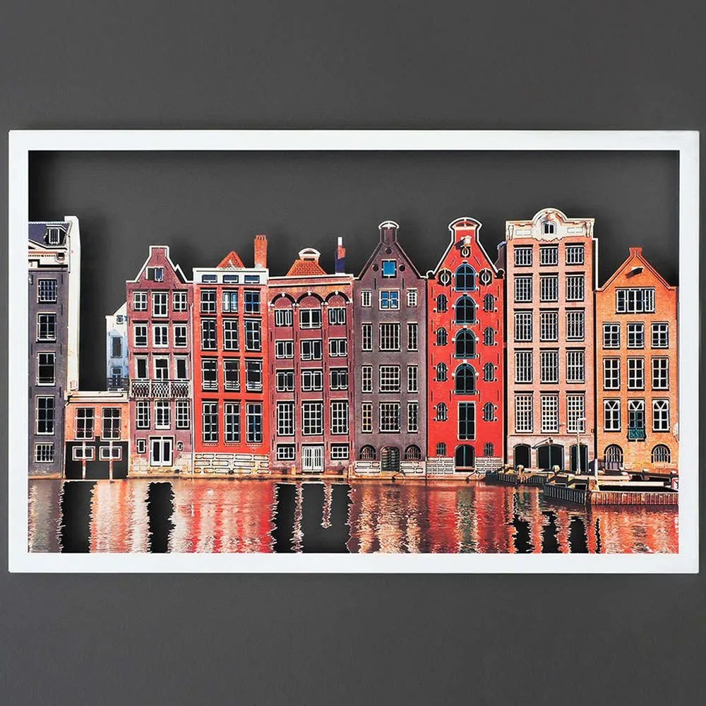 Διακοσμητικό Τοίχου Amsterdam Houses 507ATP1122 45x70cm Multi Wallity Steel