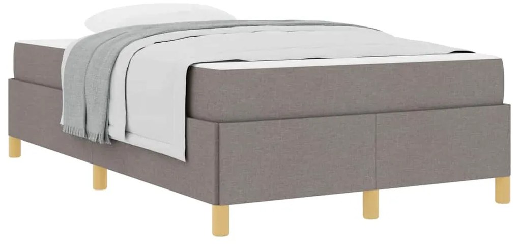 vidaXL Κρεβάτι με ελατήρια Ταμπά και Λευκό 120 x 190 cm ύφασμα