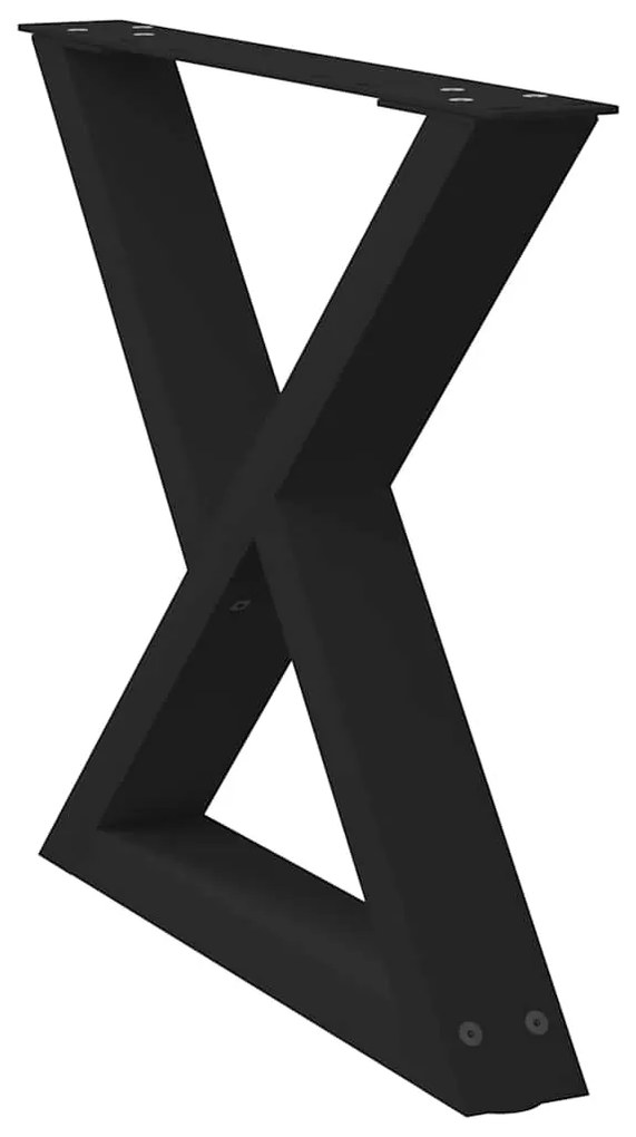 vidaXL Πόδια Τραπεζιού Σαλονιού 2 τεμ. Μαύρο 60x(42-43,3) εκ. Ατσάλι