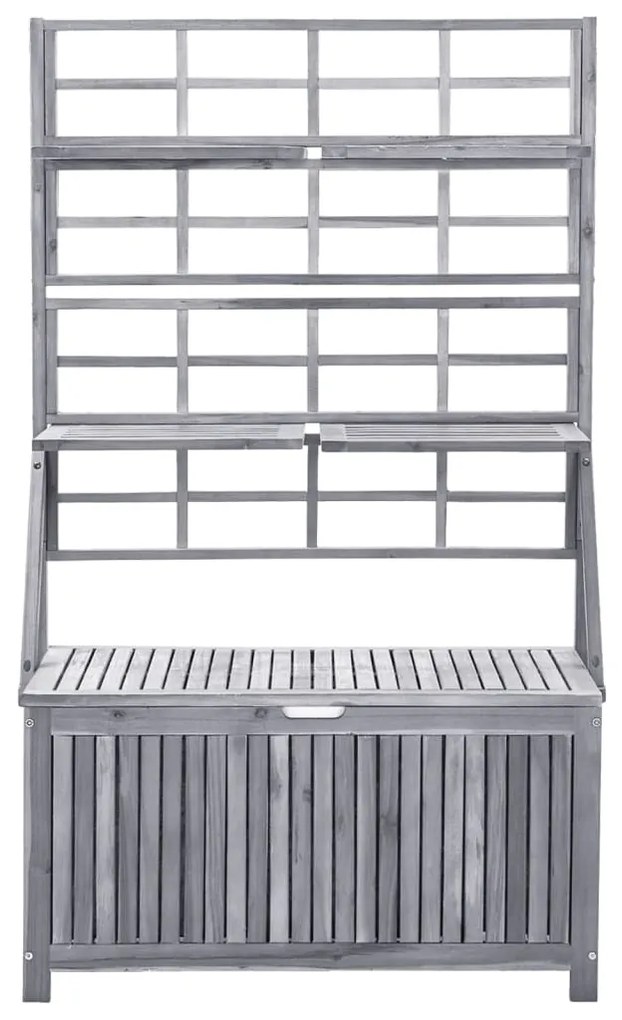 vidaXL Μπαούλο Αποθήκευσης Καφασωτό Γκρι 99x55x160 Μασίφ Ξύλο Ακακίας