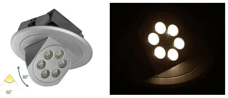 Χωνευτό Σποτ Οροφής-Τοίχου Κινητό LED 3W Ασημί 21-76360600 Lumen-21-76360600-Ασημί 21-76360600