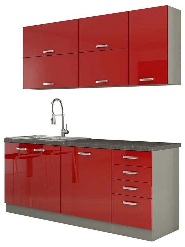 Σετ κουζίνας Upa 102, 180x50cm, 127 kg, Ινοσανίδες μέσης πυκνότητας, Πλαστικοποιημένη μοριοσανίδα | Epipla1.gr