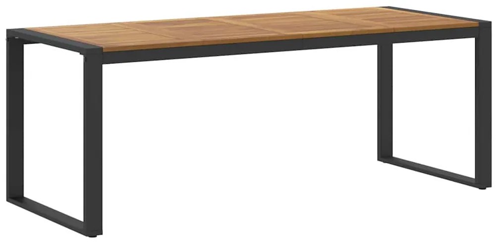 vidaXL Σέτ φαγητού για κήπο 7 pcs Μαύρο και καφέ 200 x 90 x 75 cm