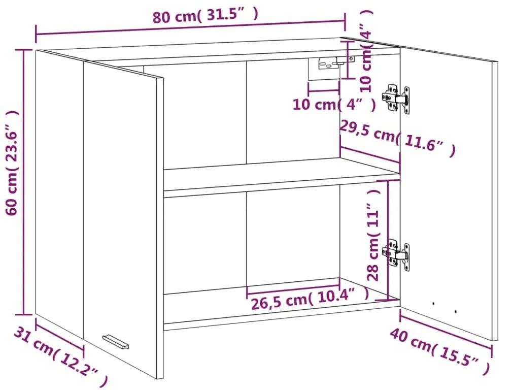 ΚΡΕΜΑΣΤΟ ΝΤΟΥΛΑΠΙ ΚΑΠΝΙΣΤΗ ΔΡΥΣ 80X31X60 ΕΚ. ΑΠΟ ΕΠΕΞΕΡΓ. ΞΥΛΟ 815588