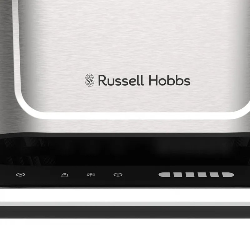 Τοστιέρα ψωμιού Russell Hobbs Attentiv 26210-56, 1640W, 2 φέτες, 6 στάδια, κεντράρισμα, έλεγχος αφής, LED, αποθήκευση, υψηλή ανύψωση, χωρίς BPA και PFAS, Inox/μαύρο