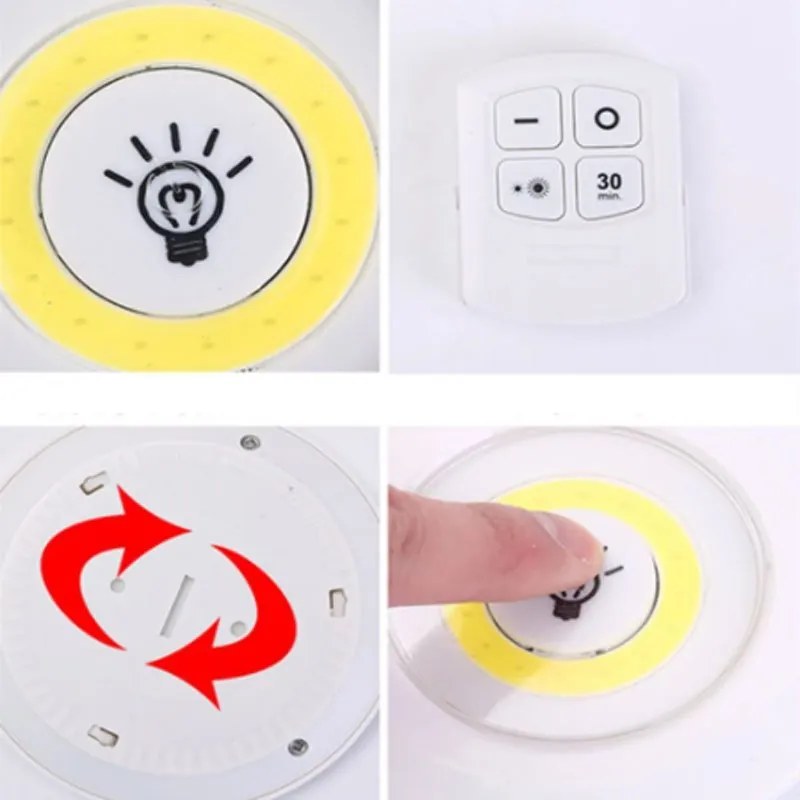 Φωτιστικά LED με Τηλεχειριστήριο και Χρονοδιακόπτη 30 λεπτών 3τμχ - LED light with remote control set of 3