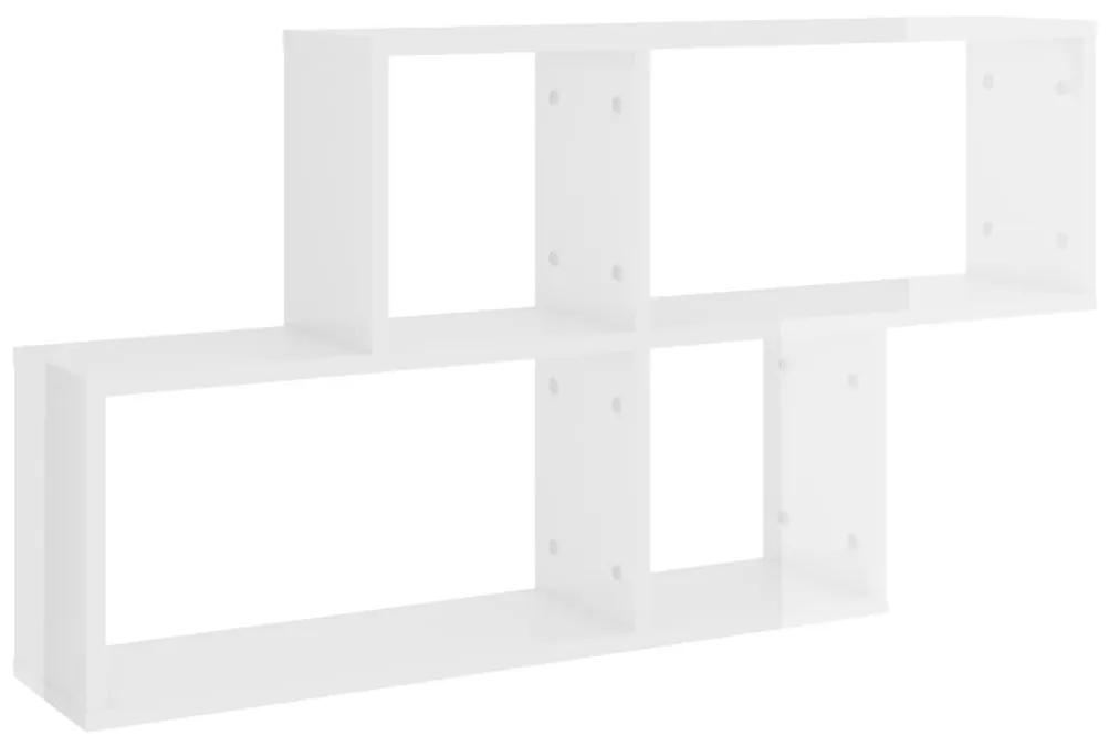 Ραφιέρα Τοίχου Γυαλιστερό Λευκό 100x18x53 εκ. από Μοριοσανίδα - Λευκό