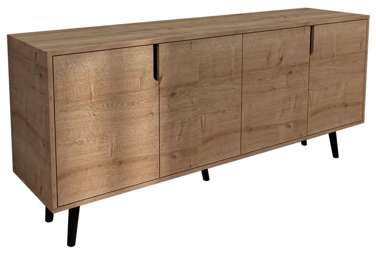 Μπουφές Sennan pakoworld μελαμίνης oak 180x45x80εκ