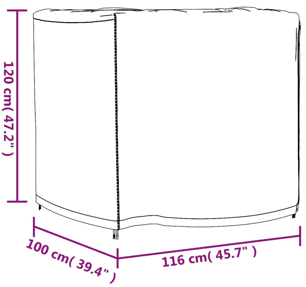 Κάλυμμα Επίπλων Κήπου Αδιάβροχο Μαύρο 116x100x120 εκ. 420D - Μαύρο