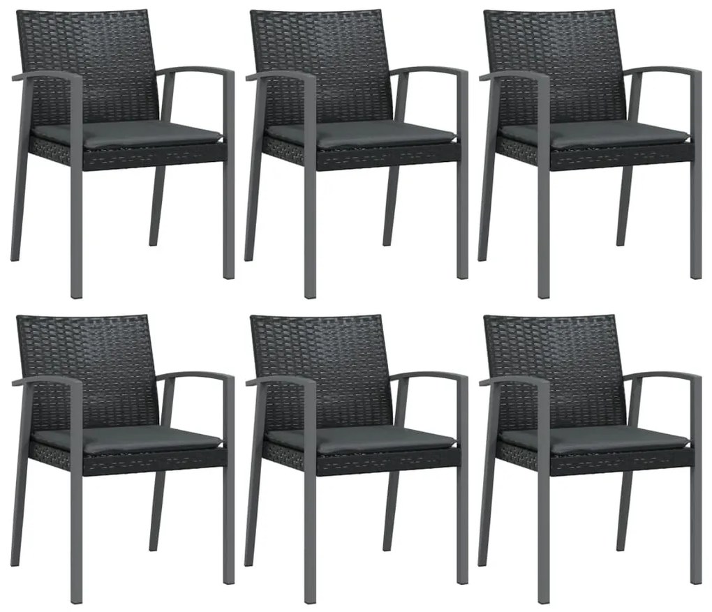 vidaXL Σετ Τραπεζαρίας Κήπου 7 τεμ. Συνθ. Ρατάν / Ατσάλι με Μαξιλάρια