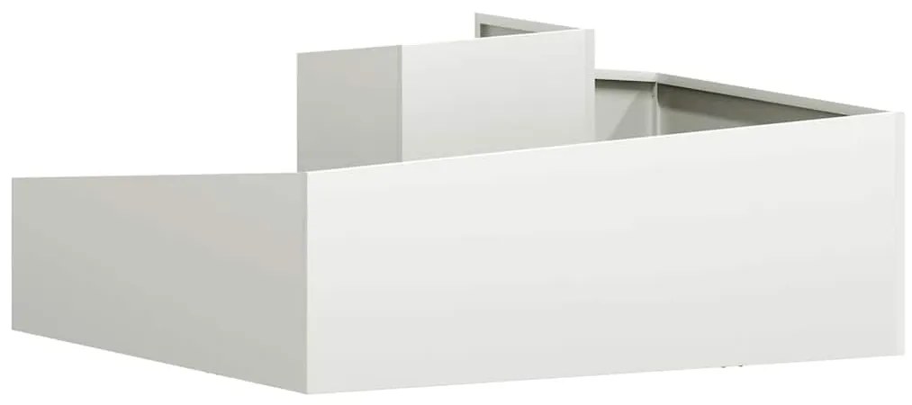 vidaXL Γλάστρα Κήπου Λευκό 100 x 100 x 50 cm Ατσάλι