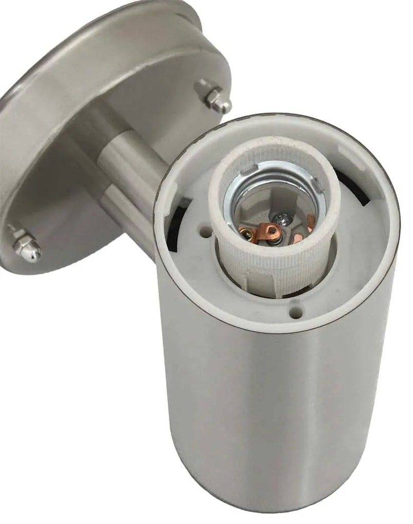 vidaXL Φωτιστικό Τοίχου Για Εξωτερικούς Χώρους Ασημί 15 x 7,5 x 33 εκ