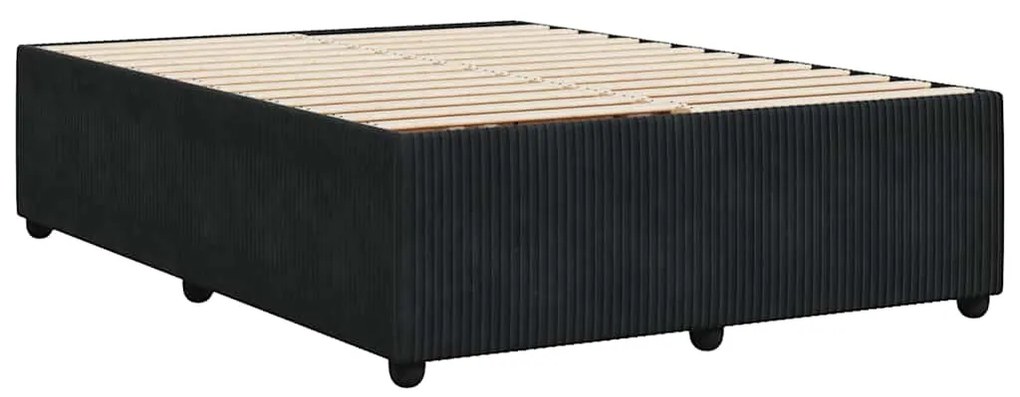 vidaXL Σκελετός Κρεβατιού Χωρίς Στρώμα Μαύρο 140x190 εκ. Βελούδινο