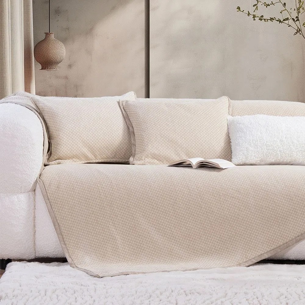 Ριχτάρι Brand Ecru Nef-Nef Homeware Τριθέσιο 170x300cm Acrylic, Polyester