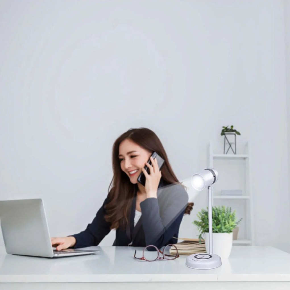 Λάμπα LED με Ηχείο και Ασύρματο Φορτιστή Grundig Λευκό 15 W 76 Lm Ø 12 x 34 cm Πλαστική ύλη 3-σε-1