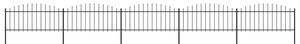 vidaXL Κάγκελα Περίφραξης με Λόγχες Μαύρα (0,5-0,75) x 8,5 μ. Ατσάλινα