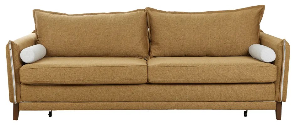 COMMODO ΚΑΝΑΠΕΣ ΚΡΕΒΑΤΙ 3ΘΕΣΙΟΣ CAMEL BEIGE 230x81xH88cm - 71-0036