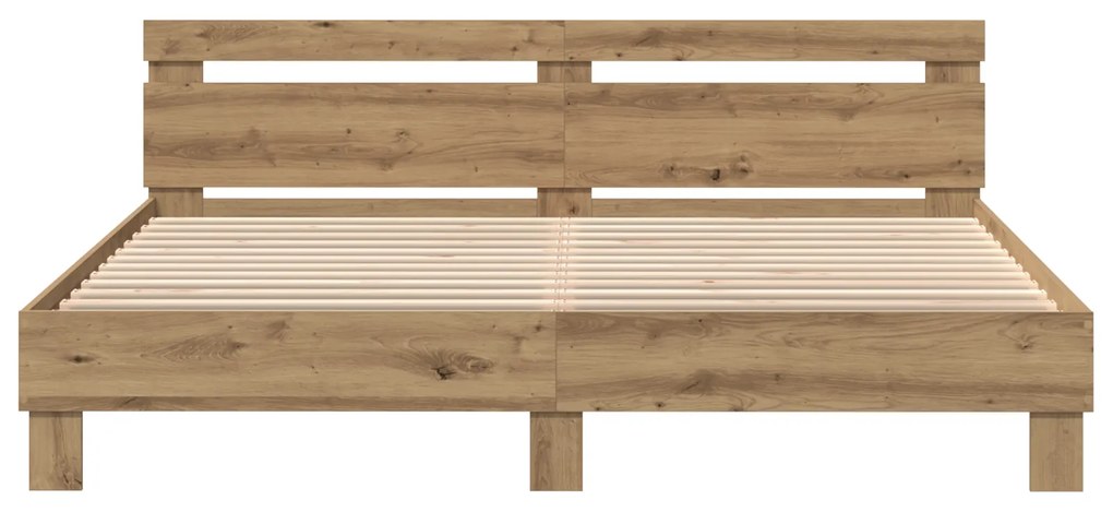 vidaXL Σκελετός Κρεβατιού artisan δρυς 200 x 200 cm Επεξεργασμένο ξύλο