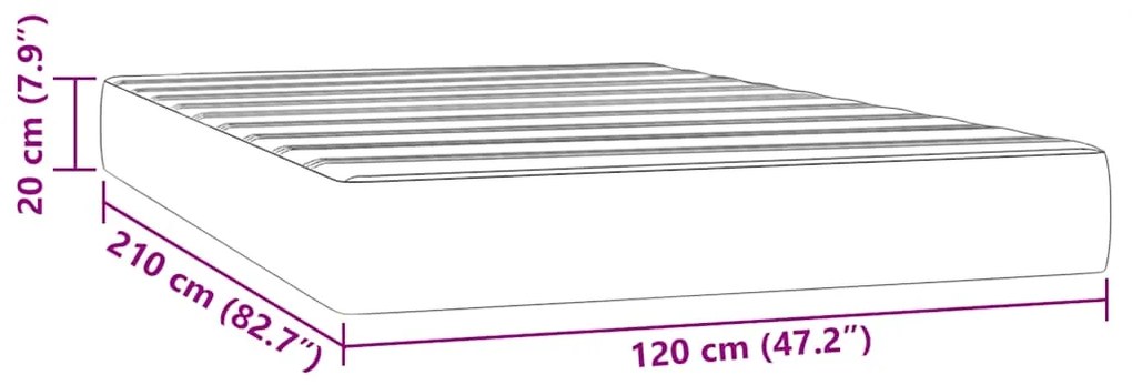vidaXL Στρώμα με Pocket Springs Σκούρο Μπλε 120x210x20 εκ. Βελούδινο