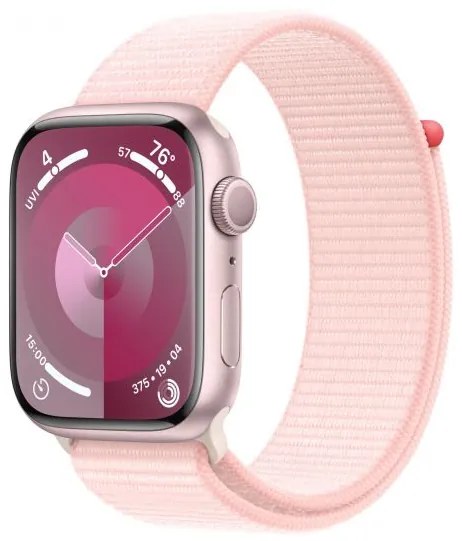 Apple Watch Series 9 GPS 45mm Pink Aluminium Case with Light Pink Sport Loop