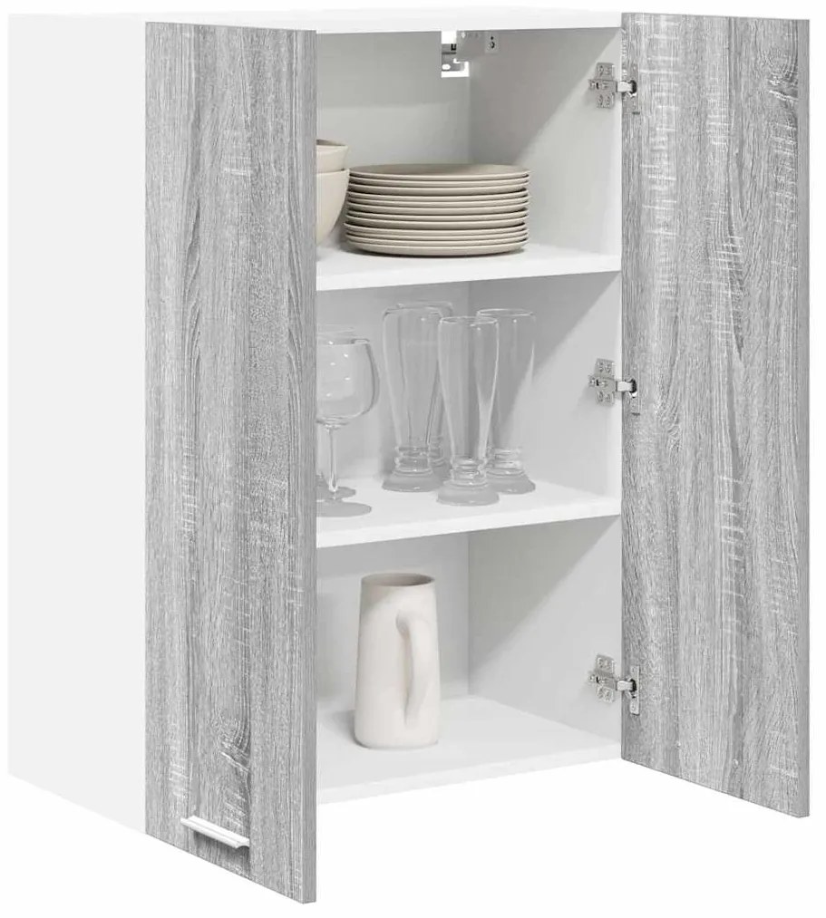 vidaXL Κρεμαστό ντουλάπι με αποθήκευση Γκρίζο Σονομα 60 x 31 x 80 εκ.