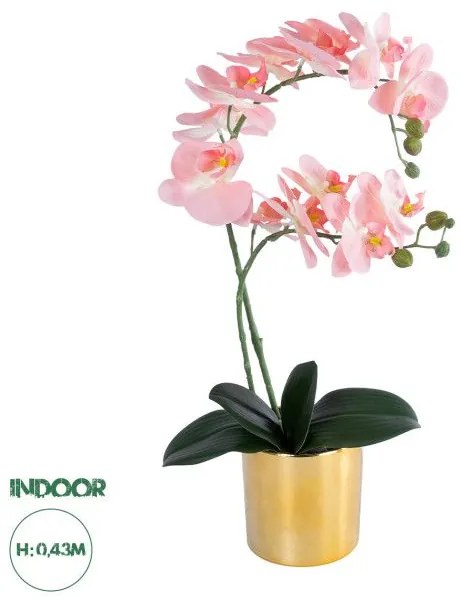 Artificial Garden SALMON PINK ORCHID 21129 Διακοσμητικό Φυτό Φούξια Ορχιδέα Υ43cm Globostar 21129 Φούξια