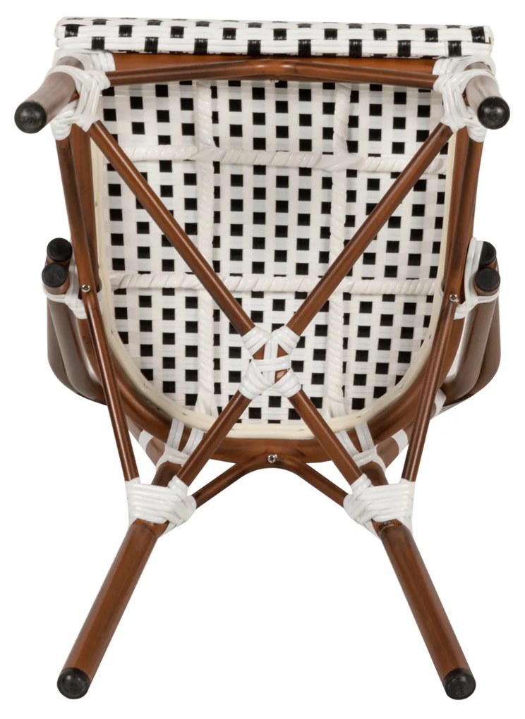 Καρέκλα Κήπου MUTARAZI Λευκό/Μαύρο Αλουμίνιο/Rattan 50x57x85cm - 14840060 - 14840060