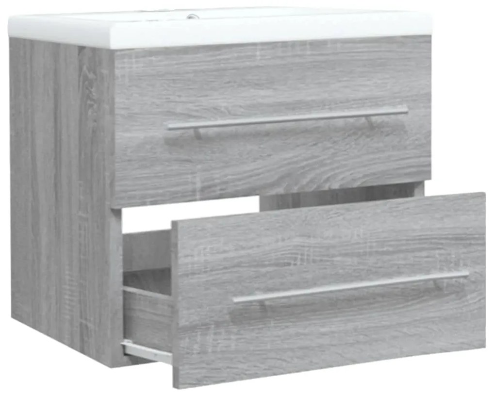 vidaXL Ντουλάπι Μπάνιου με Νιπτήρα Γκρι Sonoma από Επεξεργασμένο Ξύλο
