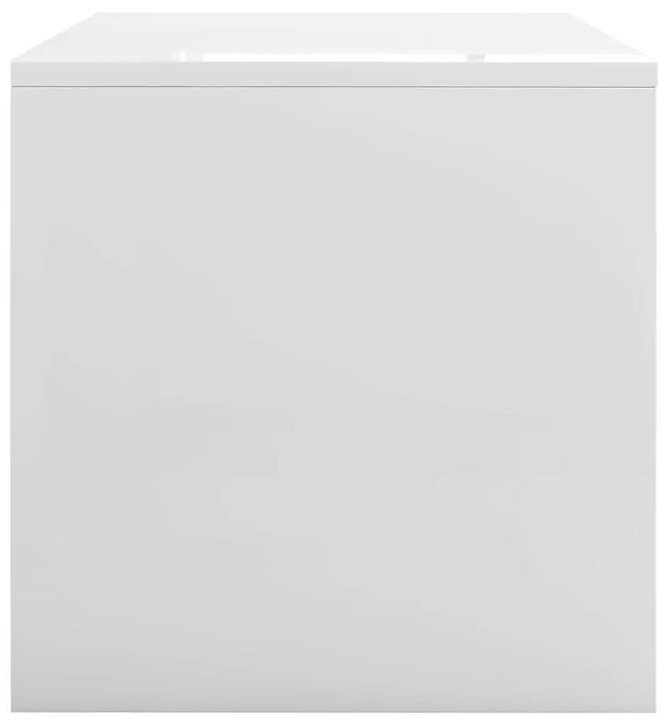 Τραπεζάκι Σαλονιού Γυαλιστερό Λευκό 100x40x40 εκ. Μοριοσανίδα - Λευκό