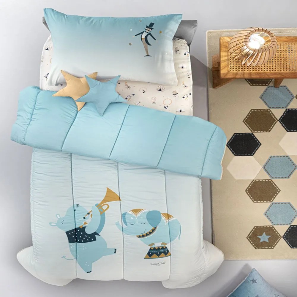 Πάπλωμα Παιδικό Enjoy Suede Sky Saint Clair Μονό 160x220cm Microfiber